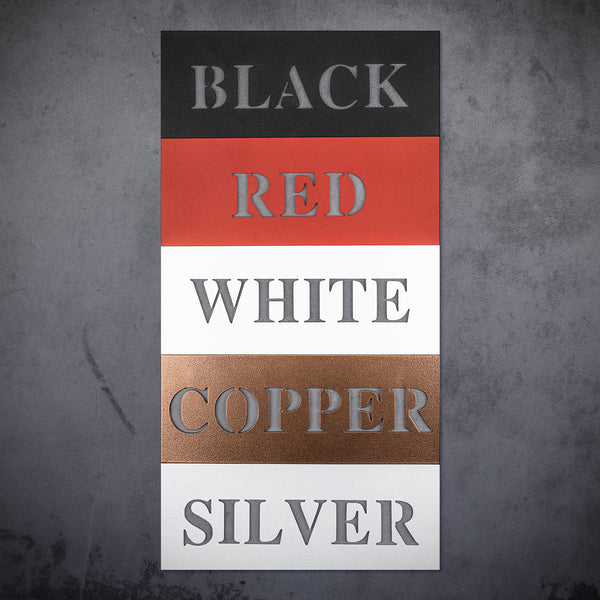 Color options for the 'Home Is Where The Heart Is' metal sign: Black, Red, White, Copper, Silver.